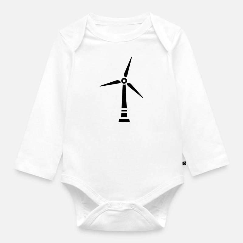 Windrad - Baby Bio-Langarm-Body - Weiß