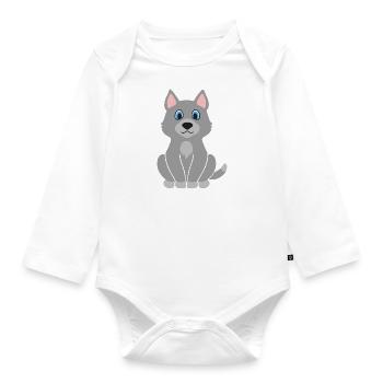 Wolf - Baby Bio-Langarm-Body - Weiß - Vorne