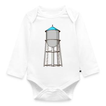 Water tower - Organic Longsleeve Baby Bodysuit - white - Front