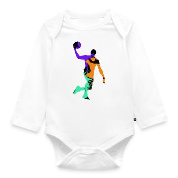 Basketball - Body Bébé bio manches longues - blanc - Devant