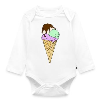 Eis - Baby Bio-Langarm-Body - Weiß - Vorne