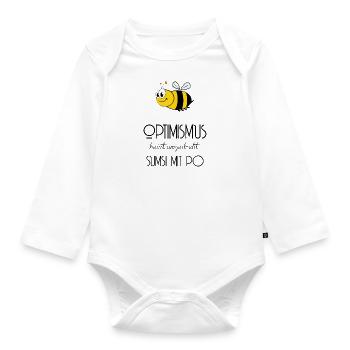 Biene - Optimismus - Sumsi mit Po - Baby Bio-Langarm-Body - Weiß - Vorne