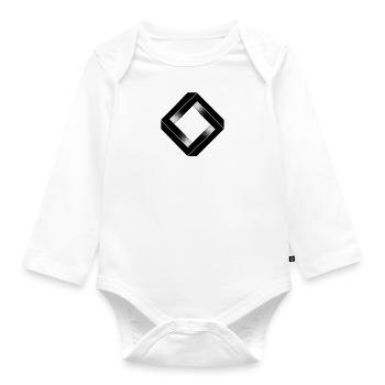 carré noir impossible - Body Bébé bio manches longues - blanc - Devant