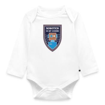 Robotics as Cardio Ironic Saying Engineer Robots - Organic Longsleeve Baby Bodysuit - white - Front