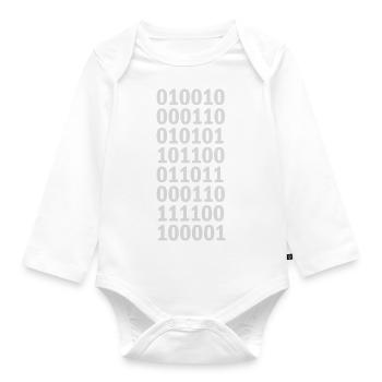 Binary Code Program Language - Organic Longsleeve Baby Bodysuit - white - Front