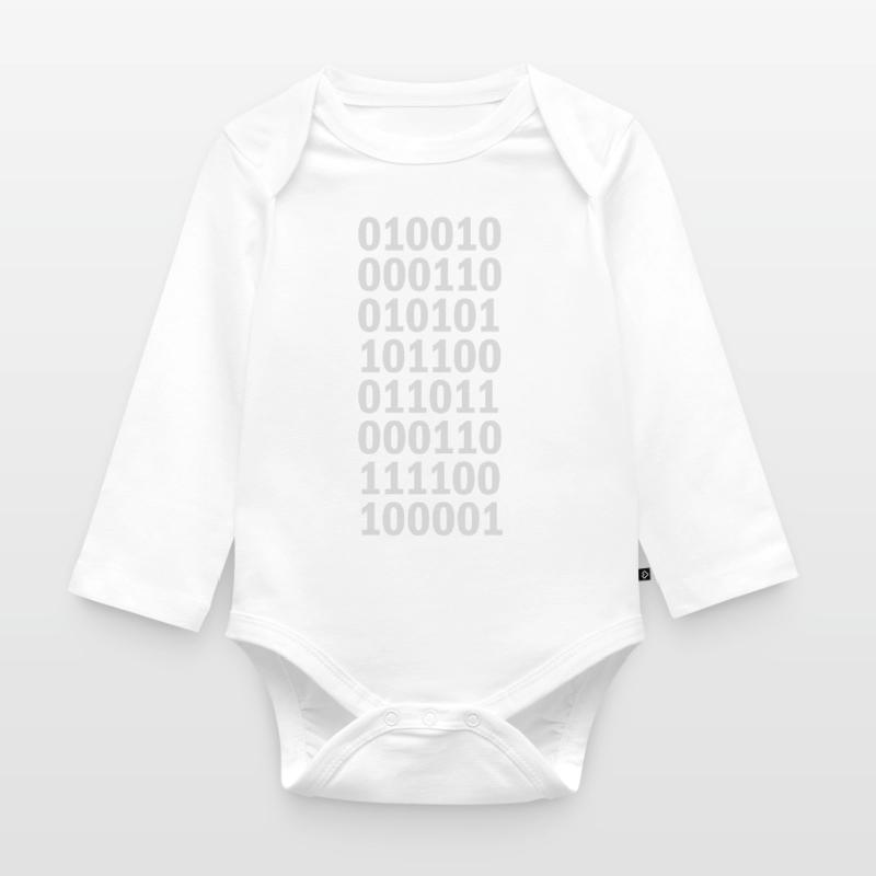 Binary Code Program Language Organic Longsleeve Baby Bodysuit