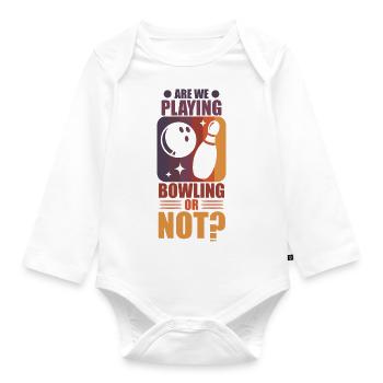 Bowlen wir oder nicht? - Baby Bio-Langarm-Body - Weiß - Vorne