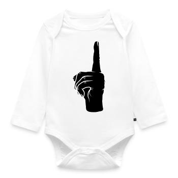 Nach oben Finger zeigen - Baby Bio-Langarm-Body - Weiß - Vorne