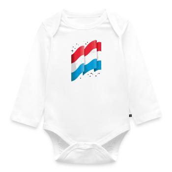 Luxembourg Flag Luxembourg flag Home - Organic Longsleeve Baby Bodysuit - white - Front