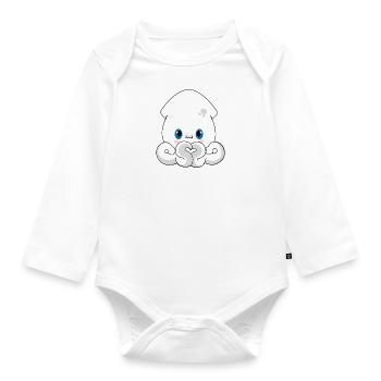 Maki le calmar - Body Bébé bio manches longues - blanc - Devant