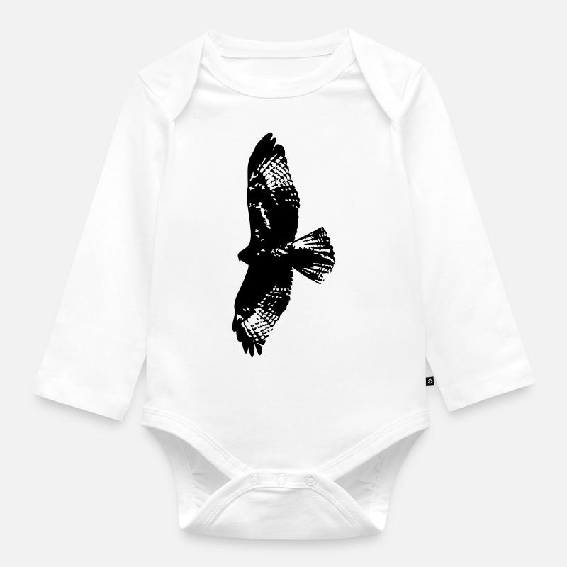 EAGLE - Organic Longsleeve Baby Bodysuit - white