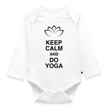Keep Calm and Do Yoga - Body Bébé bio manches longues - blanc - Devant