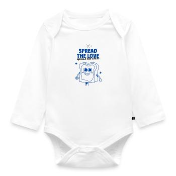 Étalez le pain grillé - Body Bébé bio manches longues - blanc - Devant