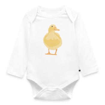 yellow duck - Organic Longsleeve Baby Bodysuit - white - Front