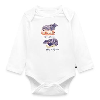 Blaue Tiere - Baby Bio-Langarm-Body - Weiß - Vorne