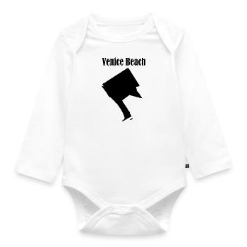 Venice Beach L.A. Schwarz - Baby Bio-Langarm-Body - Weiß - Vorne