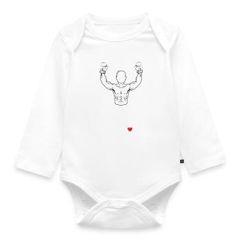 Ich Liebe Boxen Für Alle Boxer Und Boxliebhaber. - Baby Bio-Langarm-Body - Weiß - Vorne