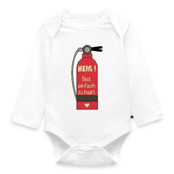 Valentine's Day Fire Extinguisher - Organic Longsleeve Baby Bodysuit - white - Front