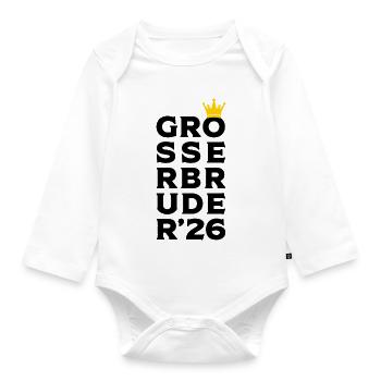 Big Brother 2026 Crown Pregnancy Baby - Organic Longsleeve Baby Bodysuit - white - Front