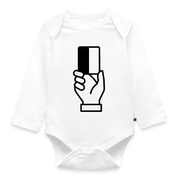 Vecteur d’expulsion de cartes arbitres - Body Bébé bio manches longues - blanc - Devant