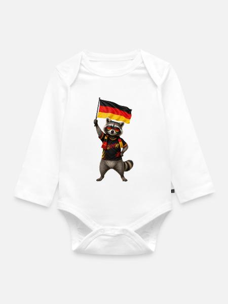 Deutschland Bär - Baby Bio-Langarm-Body - Weiß