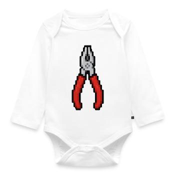 Pixel Pliers Retro - Organic Longsleeve Baby Bodysuit - white - Front