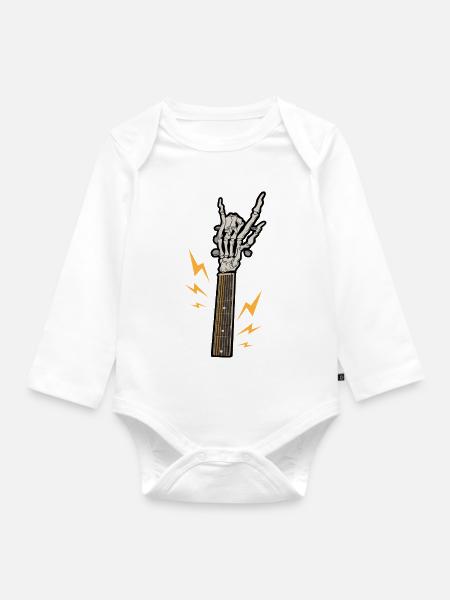 Gitarre Skelett Rock - Baby Bio-Langarm-Body - Weiß