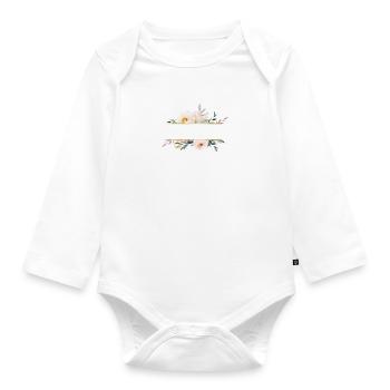 Customizable flowers, colorful - Organic Longsleeve Baby Bodysuit - white - Front