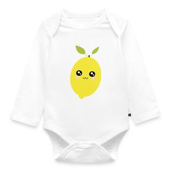Citron Kawaii Fruits Kawaii Fruit Kawaii - Body Bébé bio manches longues - blanc - Devant