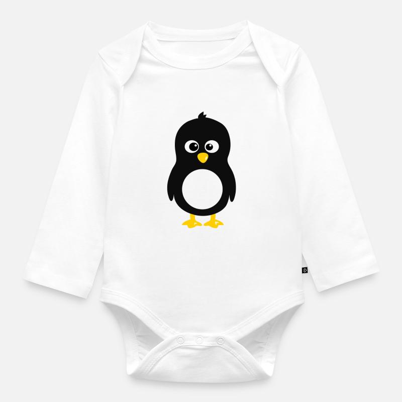 Linux-Pinguin - Baby Bio-Langarm-Body - Weiß