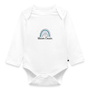 Kleiner Cousin Regenbogen - Baby Bio-Langarm-Body - Weiß - Vorne