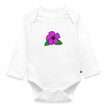 Blüte - Baby Bio-Langarm-Body - Weiß - Vorne