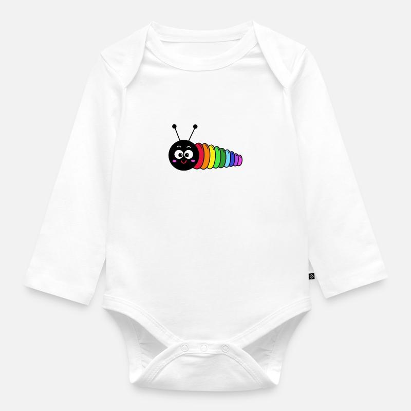 Raupe - Baby Bio-Langarm-Body - Weiß