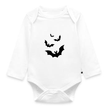 Bats halloween / bats halloween / gift - Organic Longsleeve Baby Bodysuit - white - Front