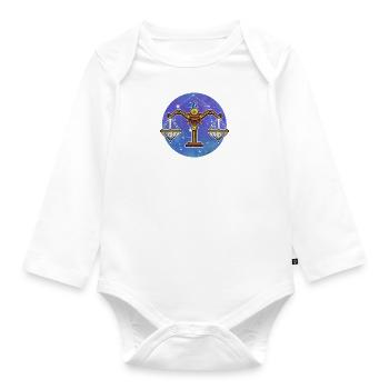 Sternzeichen Waage - Baby Bio-Langarm-Body - Weiß - Vorne