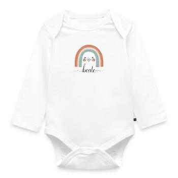 Beate! Rainbow, customizable - Organic Longsleeve Baby Bodysuit - white - Front