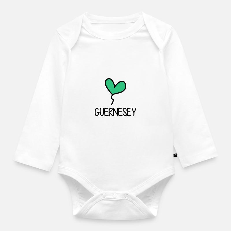 GUERNESEY. ROYAUME-UNI. ANGLETERRE - Body Bébé bio manches longues - blanc