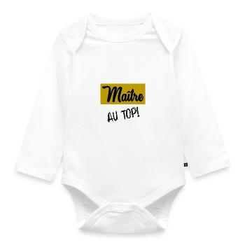 MASTER - Organic Longsleeve Baby Bodysuit - white - Front
