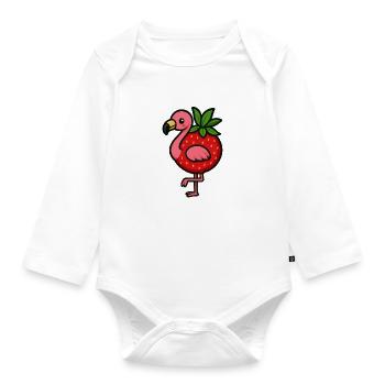 Flamingberry - Baby Bio-Langarm-Body - Weiß - Vorne