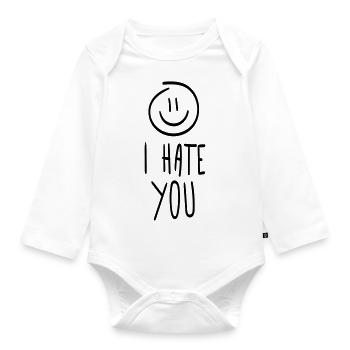 i hate you - Baby Bio-Langarm-Body - Weiß - Vorne