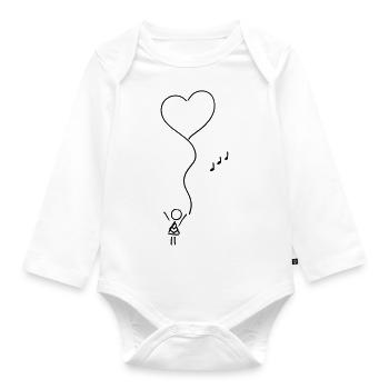 Fille et père - Body Bébé bio manches longues - blanc - Devant