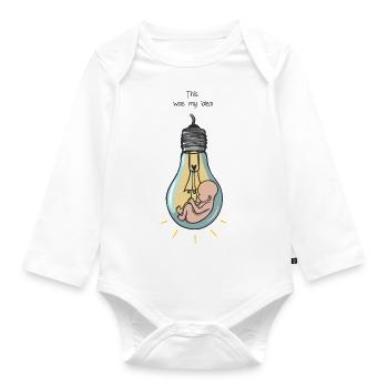 Idée stupide - Stupidité - Enfance - Image drôle - Body Bébé bio manches longues - blanc - Devant