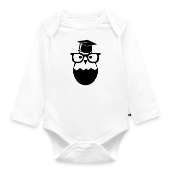 Doktorand Küken Doktorhut Geschenk Promotion - Baby Bio-Langarm-Body - Weiß - Vorne