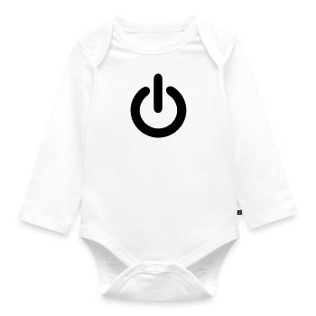 Power Switch Button Electric Technology Gift - Organic Longsleeve Baby Bodysuit - white - Front