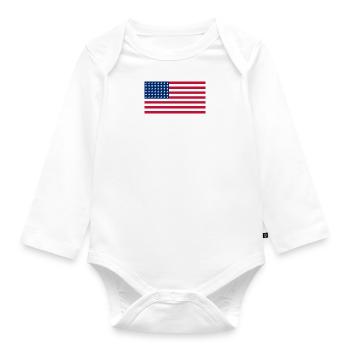 Graphique Drapeau Américain Drapeau USA Étoiles et Rayures - Body Bébé bio manches longues - blanc - Devant
