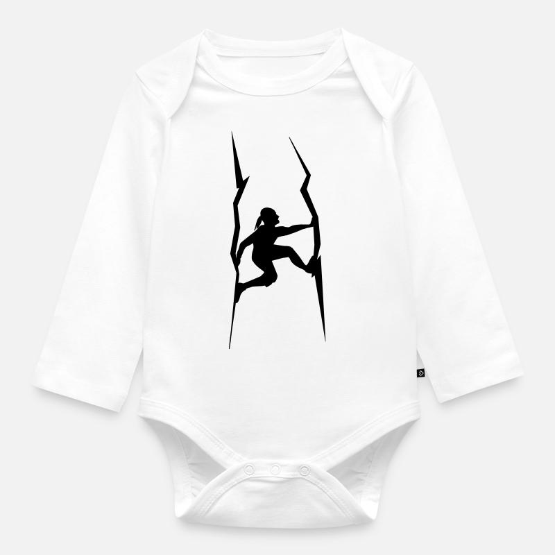 fireplace climbers - Organic Longsleeve Baby Bodysuit - white