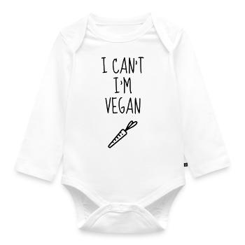 Vegetarier / Vegetarismus / Vegan / Vegetarierin - Baby Bio-Langarm-Body - Weiß - Vorne
