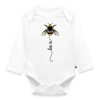 Bee bumblebee - Organic Longsleeve Baby Bodysuit - white - Front