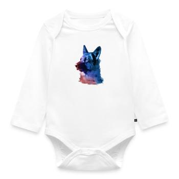 German Shepherd,Shepherd,Dog,Graffiti - Organic Longsleeve Baby Bodysuit - white - Front