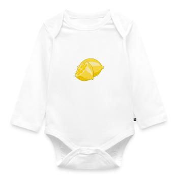 Wirklich wie Zitronen, Vitamin, Zitrusfrüchte - Baby Bio-Langarm-Body - Weiß - Vorne